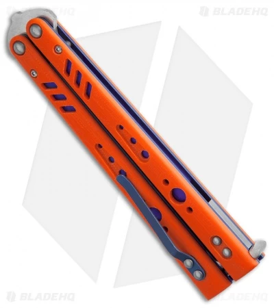 BRS Premium Replicant Balisong Butterfly Knife Orange G-10/Purple Ti (4.5" SW) - Image 2