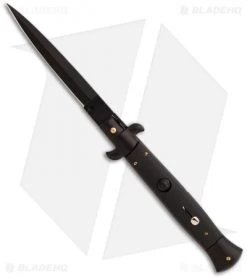 Frank B 9" Italian Stiletto Automatic Knife Tactical Black (4" Black Dagger)