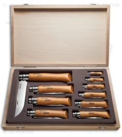 Opinel Knives Carbon Steel Folding Knife Beechwood Handles (Set Of 10)