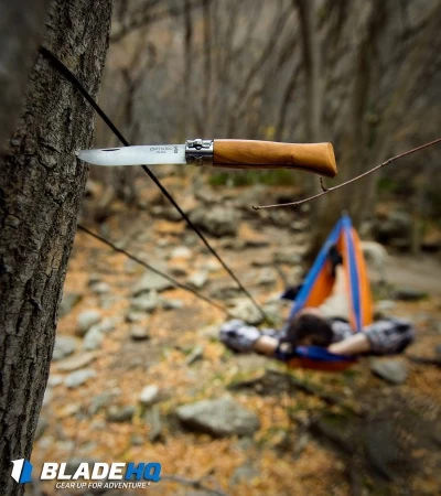 Opinel Knives No. 6 Stainless Steel Knife Olivewood (2.9" Satin) #6 SS - Image 3