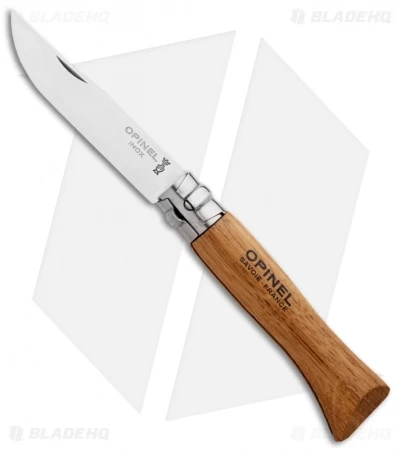 Opinel Knives No. 6 Stainless Steel Knife Oak (2.9" Satin) #6 SS