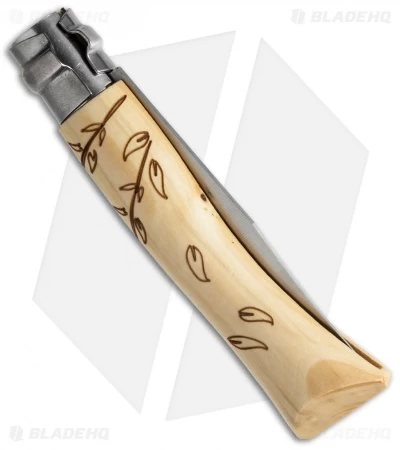 Opinel No. 7 Nature "Leaves" Stainless Steel Knife Beech Wood (3" Satin) - Image 2
