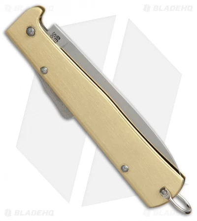 Otter Mercator Lockback Folding Knife Brass (3.5" Satin) CS - Image 3
